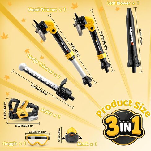 3-IN-1 Toddler Tool Set, Weed Wacker Toy, Kids Leaf Blower & Hedge Trimmer in Kuwait