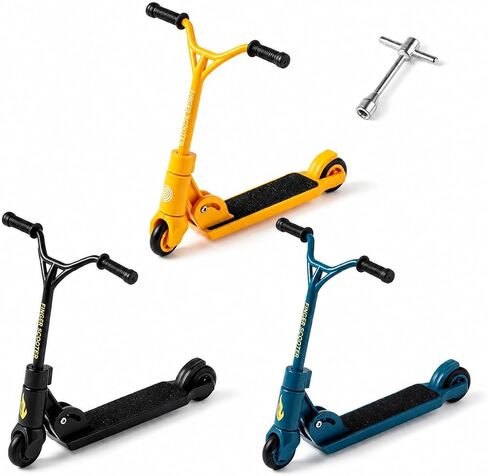 3Pcs Finger Scooter - 2-Wheeled Scooter - Foldable BMX with Brake | Finger Board Accessories for Teen | Educational Toys | Non-Slip Fun Finger Skateboards in Saudi Arabia