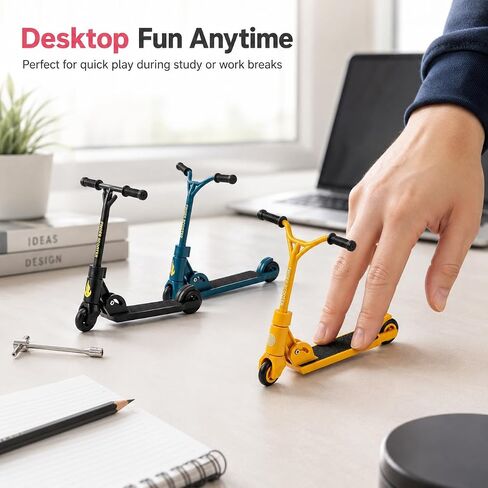 3Pcs Finger Scooter - 2-Wheeled Scooter - Foldable BMX with Brake | Finger Board Accessories for Teen | Educational Toys | Non-Slip Fun Finger Skateboards in Saudi Arabia