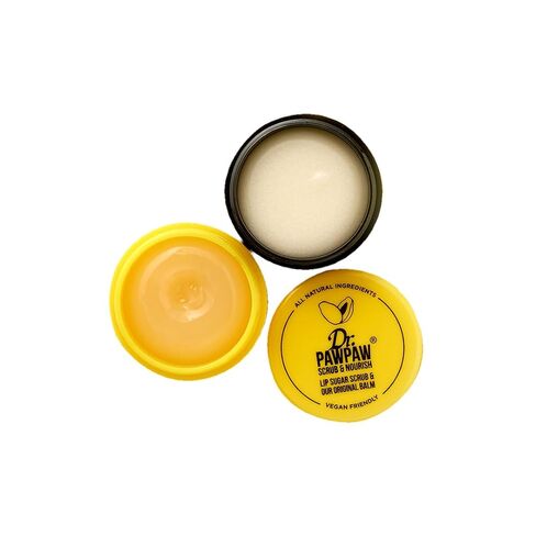 Dr. PawPaw Lip Scrub and Lip Balm Duo - Hydrating Lip Balm with Pawpaw, Aloe, Olive and Castor Oils - Vegan Lip Scrub For Sensitive Skin - 0.55 oz in Saudi Arabia