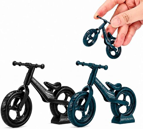 2 Pack Mini Finger Mountain Bikes, Black & Blue, Desktop Cycling Figures in Saudi Arabia