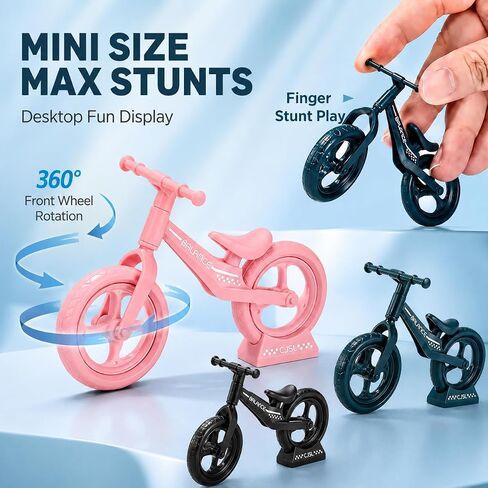 2 Pack Mini Finger Mountain Bikes, Black & Blue, Desktop Cycling Figures in Saudi Arabia