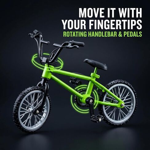 1/18 Scale Mini Diecast Mountain Bike, Finger Bicycle Model, Desktop Decor Art Craft (Green) in Kuwait