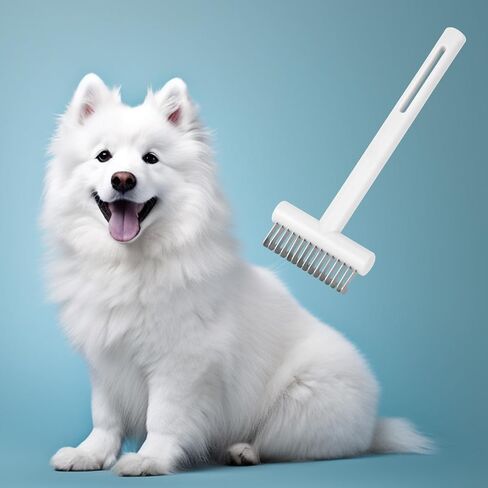NQEUEPN Dog Cat Deshedding Brush, Pet Undercoat Rake Comb Grooming Tool in Kuwait