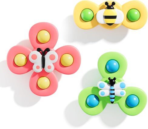 3PCS Suction cup spinner toys for 1 2 Year old boys|Spinning top baby toys 12-18 months|First birthday baby gifts for 1 Year old girls|Sensory toys for toddlers 1-3 in Saudi Arabia