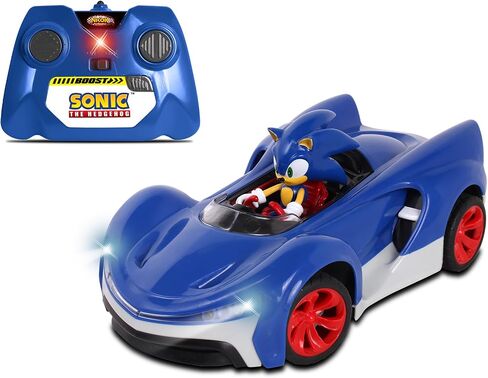 NKOK Team Sonic Racing 2.4GHz Radio Control Toy Car with Turbo Boost - Sonic The Hedgehog 601, Features Working Lights, Adjustable Front Wheel Alignment, Super Fun and Easy, Ages 6 and up in Kuwait
