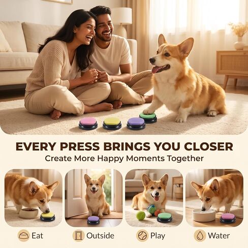 Voice Recording Button, 30 Second Record Button for Dog Pet Interactivity, Gift for Friend, Family, 4 Color Purple, Green, Yellow, Pink in Kuwait