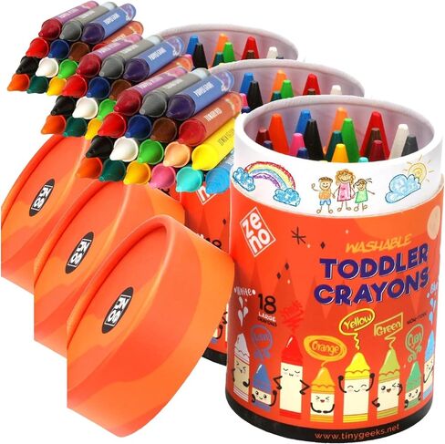 Jumbo Crayons for Toddlers, 18 Colors, Non-Toxic Washable, Easy to Hold in Saudi Arabia