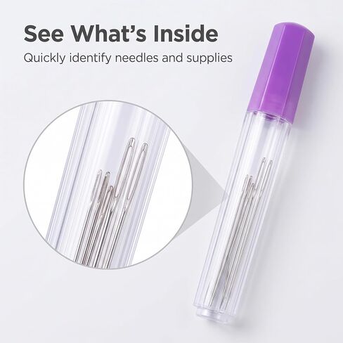 4Pcs Plastic Needle Storage Tubes, Needle case, Needle Holder Clear Sewing Container for Embroidery and Knitting in Saudi Arabia