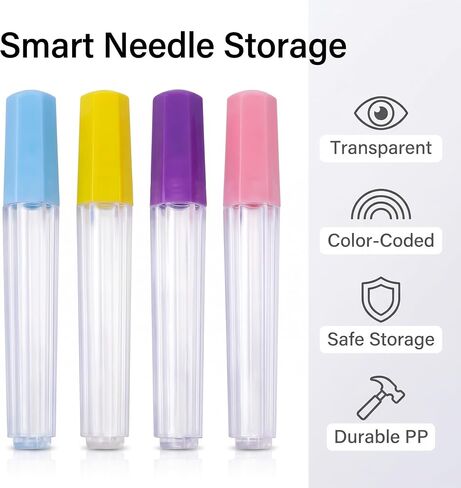 4Pcs Plastic Needle Storage Tubes, Needle case, Needle Holder Clear Sewing Container for Embroidery and Knitting in Saudi Arabia