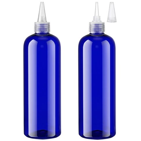 Segbeauty 16.9oz Hair Dye Bottles, Measured Twist-On Top Tip Cap Hair Color Squeeze Bottle with Ratio Graduated Scale, 2pcs 500ml Refillable Empty Hair Color Applicator Bottle Dyeing Tool Transparent in Kuwait