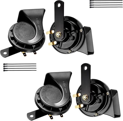 Car Horn 4 pack 12v Waterproof, Banhao horn Used for Trucks Trains and Ships, Electric Snails for Cars, Motorcycles, Alternative Electronic Parts for Cars and Horns for Trains in Kuwait