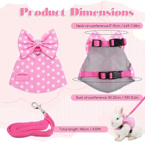 Bunny Harness and Leash Set, Adjustable Rabbit Harness with Buckle in Kuwait