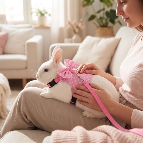 Bunny Harness and Leash Set, Adjustable Rabbit Harness with Buckle in Kuwait