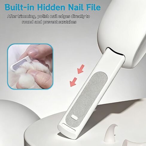 Adjustable Cat Nail Clippers with Safety Guard & Hidden File, Splash-Proof Trimmer for Kittens & Indoor Cats, Painless Blue Claw Scissors in Kuwait