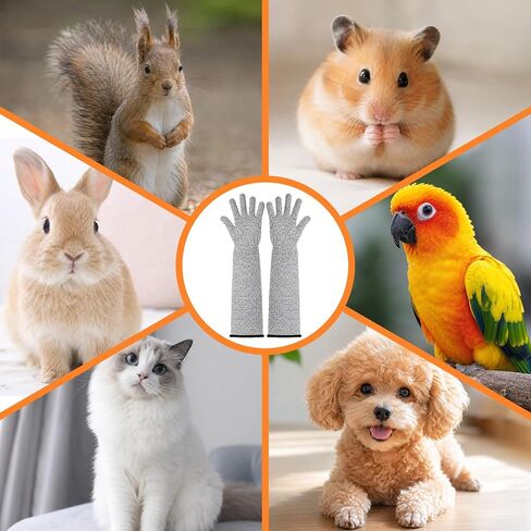 2 Pcs Cat Gloves Bite Proof, 17.7 Inch Extra-Long Durable Bite Resistant Gloves to Prevent Scratching, Handling Sleeves & Bites Proof Glove for Pet Grooming, Nail Trimming & Arm Protection in Saudi Arabia