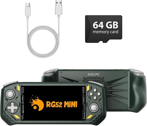RG52MINI Retro Handheld Game Console, 5.5 Inch IPS Screen, Portable Dual System, 64GB Support 30+ Emulator&22000+ Classic Games, WiFi Networked Fighting, HDMI TV Output, 5000mAh Battery(Black 64GB) in Kuwait