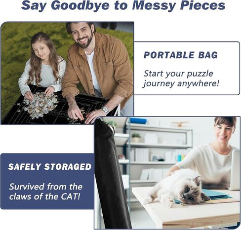 Jigsaw Puzzle Mat Roll Up - 2000 1500 500 Pieces Saver Large Puzzles Board for Adults Kids, Storage and Transport Premium Pump Puzzle Glue Felt Mat Inflatable Tube Cover Keeper Pad Holder Organizer in Kuwait