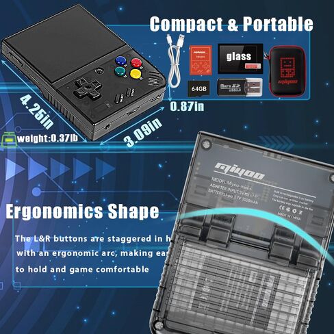 Gift for Men Women, Miyoo Mini Plus with Portable Case Retro Emulator Handheld Game Console with WiFi & RTC, Christmas Stocking Stuffers for Men, Mens Gifts for Dad,Husband, Gray in Saudi Arabia