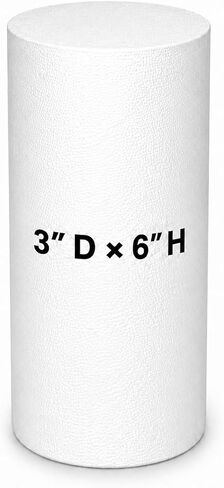 Crafts Central 6-Inch Thick Round Foam Cake Dummy – Polystyrene Styrofoam Cake Form for Decorating, Wedding & Birthday Displays, Crafting, Modeling, and Art Projects – 1 Piece (8" D x 6" H) in Kuwait