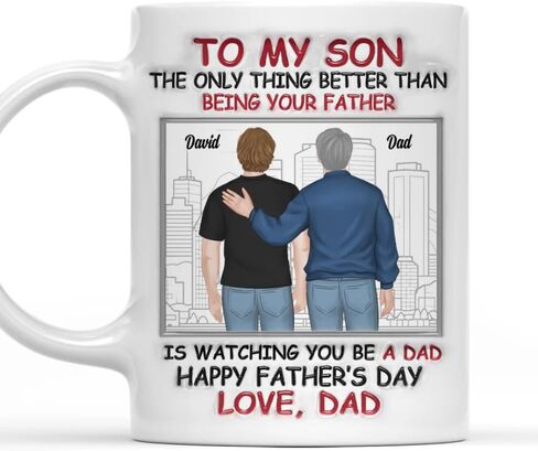 Fatherhood Looks Good On You - Personalized Custom 3D Inflated Effect Mug, To My Son The Only Thing Better Than Being Your Father Is Watching You Be A Dad Mug, Gifts For Son From Dad, Fathers Day in Kuwait