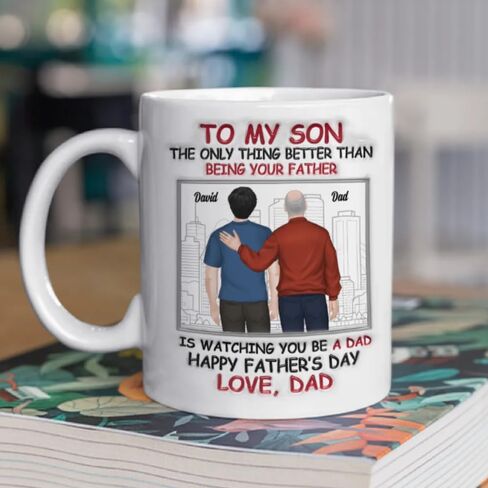 Fatherhood Looks Good On You - Personalized Custom 3D Inflated Effect Mug, To My Son The Only Thing Better Than Being Your Father Is Watching You Be A Dad Mug, Gifts For Son From Dad, Fathers Day in Kuwait
