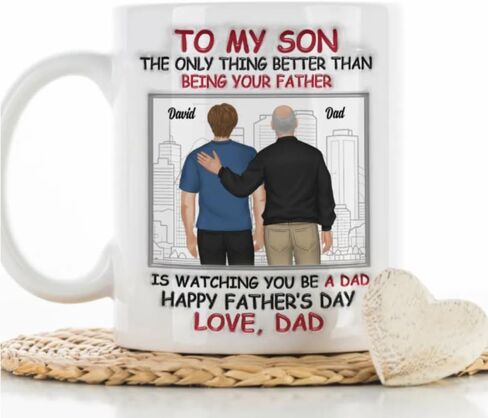 Fatherhood Looks Good On You - Personalized Custom 3D Inflated Effect Mug, To My Son The Only Thing Better Than Being Your Father Is Watching You Be A Dad Mug, Gifts For Son From Dad, Fathers Day in Kuwait