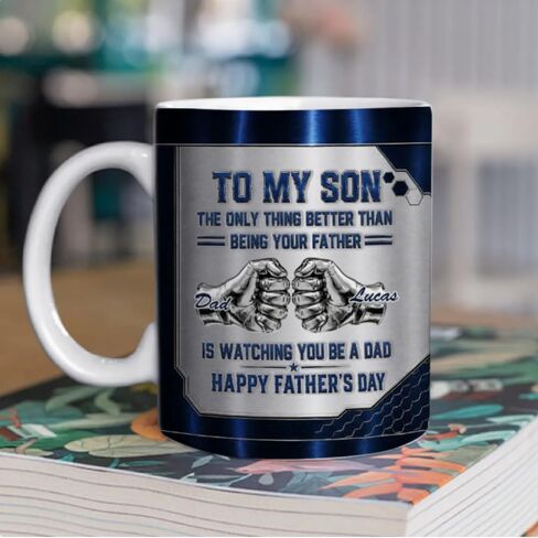 Watching My Son - Personalized Custom 3D Inflated Effect Mug, To My Son The Only Thing Better Than Being Your Father Is Watching You Be A Dad Mug, Gifts For Son From Dad Mom, Fathers Day in Kuwait