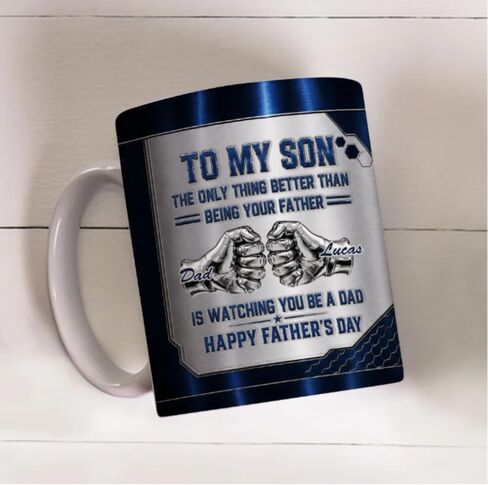 Watching My Son - Personalized Custom 3D Inflated Effect Mug, To My Son The Only Thing Better Than Being Your Father Is Watching You Be A Dad Mug, Gifts For Son From Dad Mom, Fathers Day in Kuwait