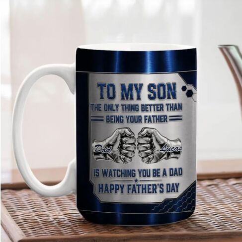 Watching My Son - Personalized Custom 3D Inflated Effect Mug, To My Son The Only Thing Better Than Being Your Father Is Watching You Be A Dad Mug, Gifts For Son From Dad Mom, Fathers Day in Kuwait