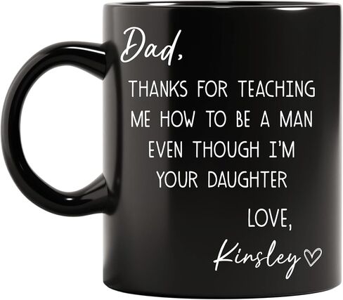 Thanks For Teaching Me How To Be A Man Even Though I’m Your Daughter Mug, Personalized Fathers Day Gift For Dad From Daughter, Funny Papa Mug in Saudi Arabia