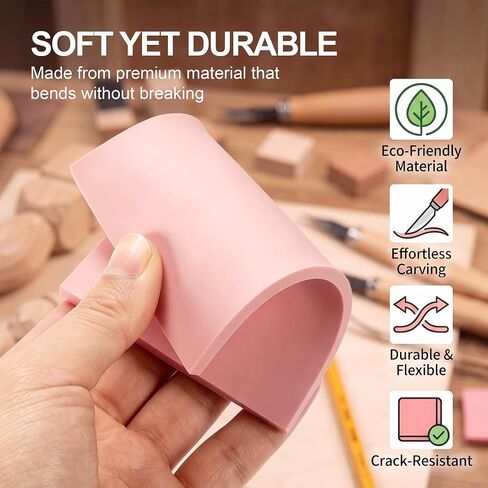 Linoleum Rubber Linocut Blocks 12-Pack 3x4in Printmaking Stamp Carving Premium printmaking Supplies: 12-Pack Soft 3x4in Pink Rubber Linoleum Blocks. Easy Carve Block Printing, Stamp Carving in Saudi Arabia