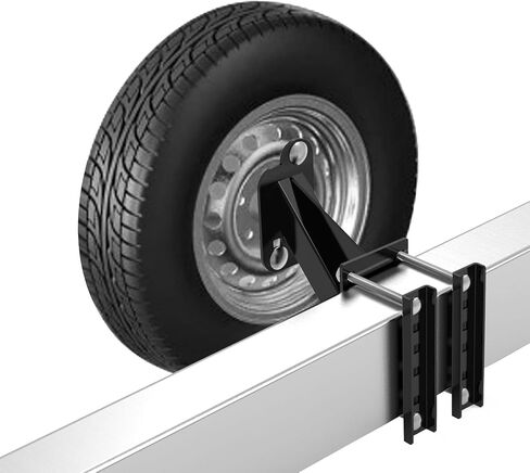 Qualward Spare Tire Mount Bracket for Trailer, Spare Tire Carrier Powder Coat Steel Black, Fits Most 4 & 5 & 6 Lugs Wheels on 4", 4.5'', 4.75'', 5" or 5.5" Bolt Patterns in Kuwait