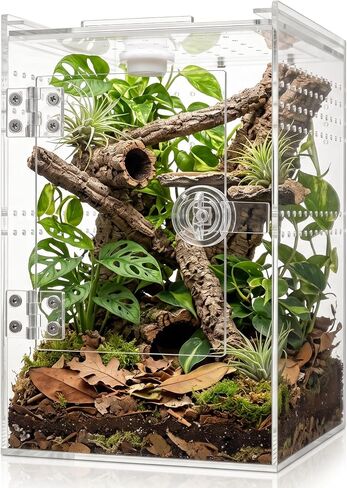 【Pre-Assembled】 Jumping Spider Enclosure(3"×3"×6") Front Above Opening Praying Mantis Habitat, Jumping Spider Habitat, Arboreal Tarantula Enclosure, Insect Terrarium,Acrylic Terrarium in Saudi Arabia
