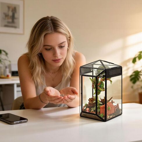 Glass Jumping Spider Enclosure Kit, 5.1 x 4.1 x 7.6 in Gothic Tank in Kuwait