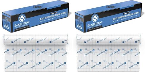 Saniderm غطاء وشم شفاف لاصق مضاد للبكتيريا، غطاء ضمادة للعناية اللاحقة، 10.2 بوصة × 2 ياردة، ورقة لف معقمة in Kuwait