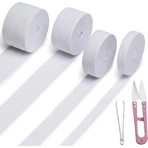 MYUREN 4 Sizes White Elastic Band Bundle for Sewing - 0.6/1/1.5/2 Inch Wide in Saudi Arabia