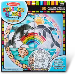 Melissa & Doug Stained Glass Made Easy Craft Kit: Dolphins - 180+ Stickers , Ocean Animals Crafts For Kids Ages 5+ in Saudi Arabia