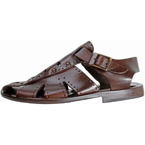 Liam Brown Men’s Italian Leather Sandals Shoes in Kuwait