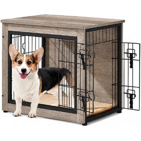 Yaheetech 27.5in Wooden Dog Crate Furniture w/Cushion for Small Medium Dogs in Saudi Arabia