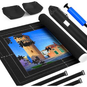 Puzzle Mat Roll Up Puzzles Board for Jigsaw Up to 2000, 1500, 1000, 500 Pieces Large Portable Table Saver Mats Puzzle Keeper Cover with Sorter Trays Storage Bag Kit Holder Organizer Pad for Adults Kid in Saudi Arabia