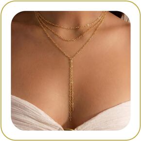 Tewiky Gold Chain Necklace for Women, 14k Gold Plated Thin Beaded Wave Box Chain Necklace Dainty Gold Necklace Simple Layered Gold Choker Necklaces Minimalist Gold Link Chain Necklace Trendy Jewelry for Women Girls in Saudi Arabia
