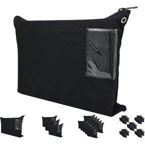 Interoffice Mailer Transit Sack – Extra Large & Durable – Black Canvas Zipper Bank Bag with ID Window (18" x 14", 1 Bag) in Saudi Arabia