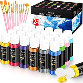 Caliart Acrylic Paint Set of 36 Colors with 12 Brushes in Saudi Arabia