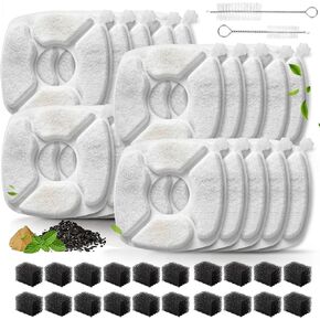 Cat Water Fountain Replacement Filters-12 Pack Cat Fountain Filters with 12 Pack Sponges, Enhanced Compatibility Pet Fountain Filter Fit for 50oz, 84oz, 95oz or 108oz Automatic Pet Dog Water Dispenser in Kuwait