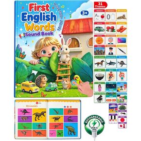500 Words Sound Book for Kids,English Interactive Educational Toy with 31 Themes,31 Themes Touch Activated Audio Book for Vocabulary Development and Early Education in Kuwait