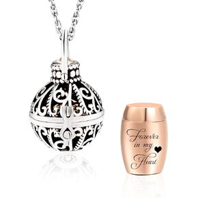 Vintage Hollow Flower Urn Necklace for Ashes Forever in my heart Memorial Locket Pendant Jar Keepsake Cremation Jewelry in Saudi Arabia