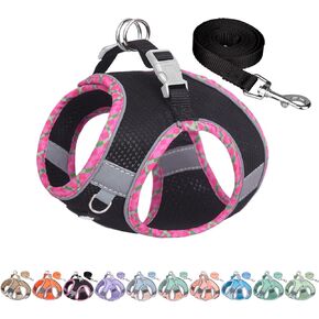 AIITLE Breathable Dog Harness Small Sized and Leash Set, Brown-Beige XXXS in Saudi Arabia