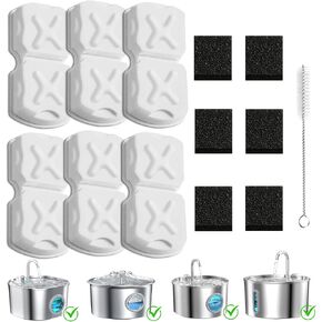 Cat Water Fountain Filter Kit-6 Filters, 6 Sponges & 1 Brush in Kuwait