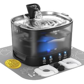 Veken 85oz/2.5L Cat Water Fountain with Detachable Tank & Secure Clips, D1 in Kuwait